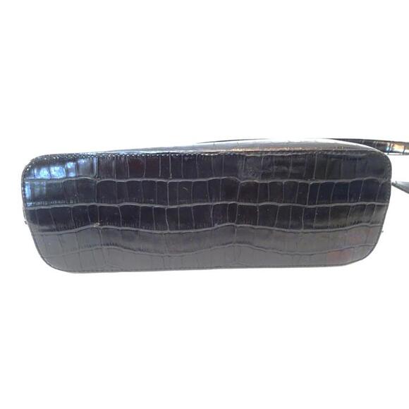 Black Crocodile Pattern Faux Leather Crossbody Bag - Picture 5 of 6